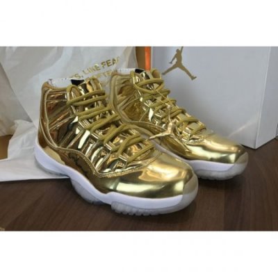 Nike Erkek Air Jordan 11 Pinnacle Metal Altın Basketbol Ayakkabısı Türkiye - H1YGN2FA